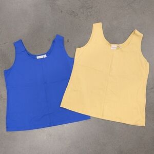 bundle of 2 CHICO'S wide strap stretch tank tops 2 L